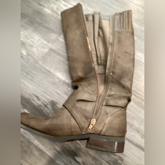 Guess Taupe Leather Moto Boots - Picture 3 of 13